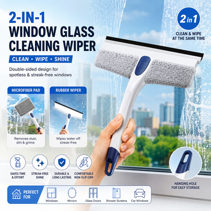 2-in-1 Window Glass Cleaning Wiper – Streak-Free Shine Every Time