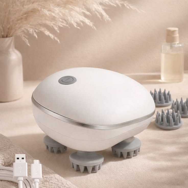 Smart Electric Scalp Massager – 4D Deep Kneading Waterproof Hair & Head Massage Device with Rechargeable Battery