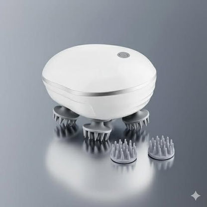 Smart Electric Scalp Massager – 4D Deep Kneading Waterproof Hair & Head Massage Device with Rechargeable Battery